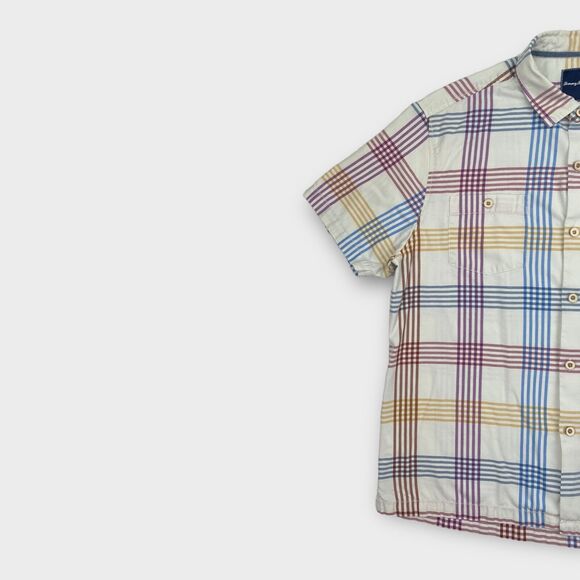 Tommy Bahama Shirt Mens Extra Large Silk Check Striped White Island Zone Pockets - Picture 4 of 14